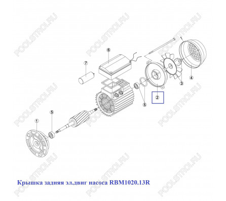 Крышка задняя эл.двиг насоса Kripsol  (MEC 63) M3 (RBM1020.13R)