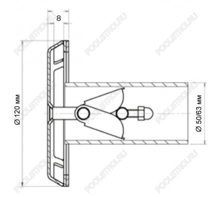 Форсунка всасывающая Flexinox 87198036 (25 м3/ч), под лайнер