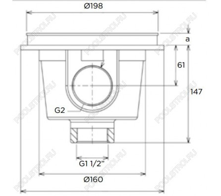 Слив донный Flexinox 87198014, под лайнер